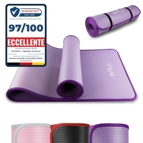 Offerta a tempo: DH FitLife Tappetino da Yoga 183x61x1 cm | Extra Spesso 10mm | Antiscivolo - 2.00% da 27.55 € a 27.00 €