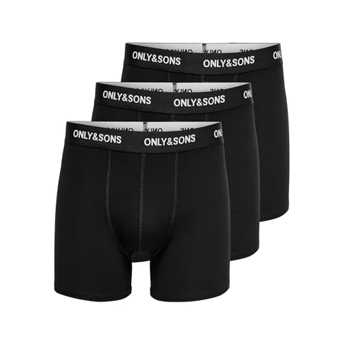 Offre limitée : ONLY & SONS ONSFITZ Lot de 3 Boxers pour Homme, Noir/Détails : Taille Noire, S de 23.47 € à 23.47 € (0.00% de remise)