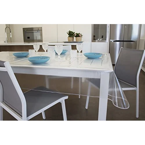 Offerta a tempo: GEMITEX Tovaglia Trasparente Glitterata effetto ARGENTO, Cerata, Made in Italy, 140X180 - 12% da 11.72 € a 10.37 €