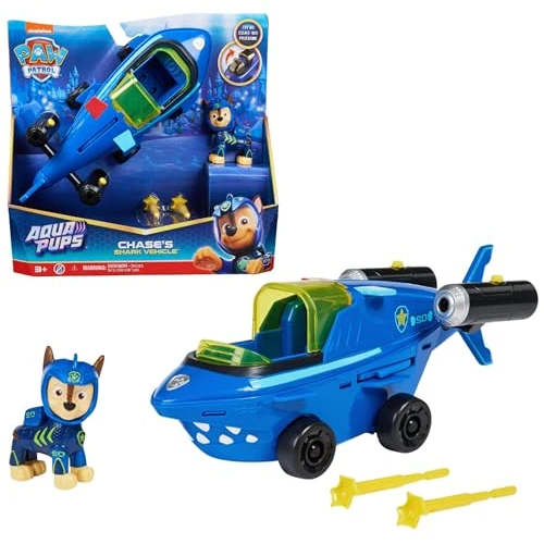 Zeitlich begrenztes Angebot: PAW PATROL, Aqua Pups - Basis Fahrzeug Spielzeugauto im Hai-Design mit Chase Welpenfigur, Spielzeug geeignet für Kinder ab 3 Jahren von 19.99 € auf 14.69 € (27% Rabatt)