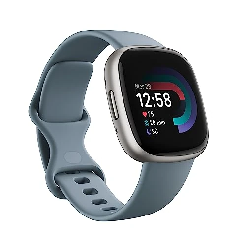 Offre limitee: Google Fitbit Versa 4 Montre connectée sport avec GPS intégré et jusqu’à 6 jours d’autonomie de batterie - compatible avec Android et iOS, Bleu cascade/aluminium platine de 229.95 EUR a 149.00 EUR (economie 35%)