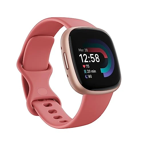 Oferta limitada: Fitbit Versa 4, el smartwatch que te ayuda a ponerte en forma con GPS integrado, hasta 6 días de batería y compatible con iOS 15 & Android OS 9.0, Rosa arena/Aluminio rosa cobrizo de 229.95 EUR a 172.36 EUR (ahorro 25%)
