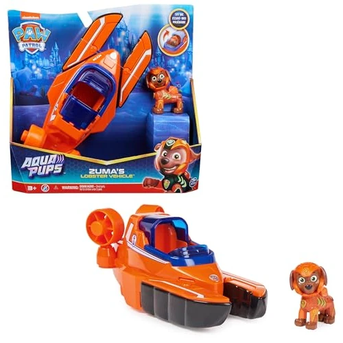 Paw Patrol, Veicolo Trasformabile Aqua Pups di Zuma per Avventure Marine, Personaggio di Zuma incluso, Giochi per Bambini e Bambine, 3+ anni