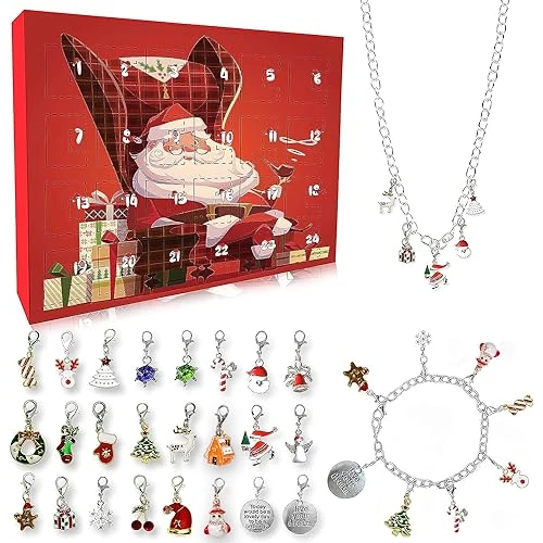 Limited-time offer: Girls Advent Calendar 2025 Charm Bracelet and Necklace Making Kit for Kids Christmas Countdown Calendars from 9.99 GBP to 9.99 GBP (save 0%)