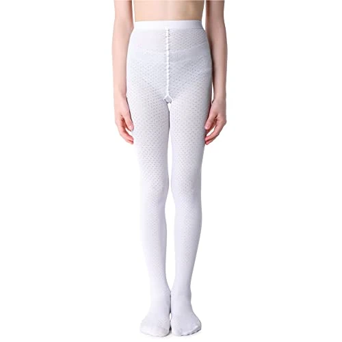 Offerta a tempo: NOQ Collant da ragazza con effetto 3D, motivo a tinta unita, per danza, ginnastica, outfit elegante, principessa, 104-110 - 0.00% da 4.99 € a 4.99 €