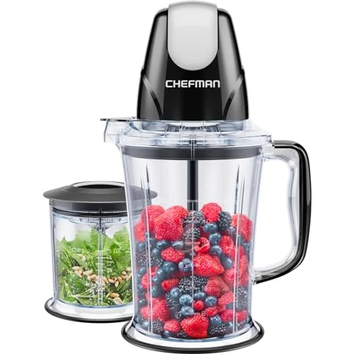 Oferta limitada: CHEFMAN 2-in-1 Food Processor and Portable Blender with 400W Motor, 2-Tiered Blade System, Ice Crusher - Ideal for Smoothies, Purees, Chopped Vegetables and More - Large and Small Jars, Pulse Function de 150.16 € a 150.16 € (ahorro 0.00%)