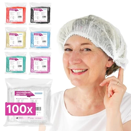 Offerta a tempo: 100x ARNOMED® Cuffie Monouso per Capelli 52 CM Bianco, Cuffia Monouso per la Testa, Copricapo per Chirurgiche, Doccia & Igiene -Cuffie Usa & Getta Capelli, Retine per Capellii Alimentari - 0.00% da 7.99 € a 7.99 €