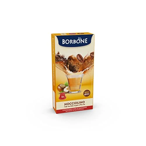 Caffè Borbone Nocciolino - Cappuccino al gusto di Nocciola - 60 capsule (6 confezioni da 10) - Compatibili con le Macchine ad uso domestico Nespresso*