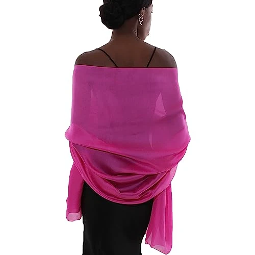 Oferta limitowana: PIOYMEYA Stola odświętna sukienka wieczorowa damska szalik, na lato, cienki szal Pashmina, różowy/czerwony, L z 86.92 zł na 86.92 zł (oszczędź 0.00%)