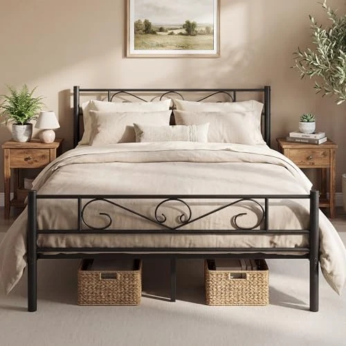 Oferta limitada: VASAGLE Marco de Cama Doble, Estructura de Cama de Metal, para Colchón de 160 x 200 cm, Montaje Sencillo, para Habitaciones Pequeñas, Negro Tinta RMB065B01 de 87.99 € a 42.49 € (ahorro 51.71%)