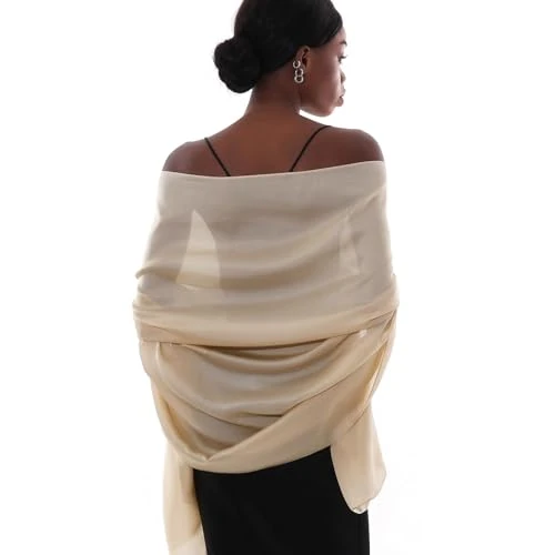 Limited-time offer: Women's Lightweight Scarf Shawl Scarves Elegant Ceremony Scarf Pashmina Scilla Stole Spring Summer, beige, L from 20.76 £ to 20.76 £ (save 0.00%)