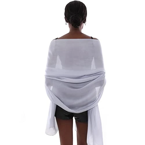 Zeitlich begrenztes Angebot: Stola Grau Festlich für Abendkleid Damen Schals Tücher Sommer Dünn Schaltuch Pashmina von 14.99 € auf 14.99 € (0.00% Rabatt)