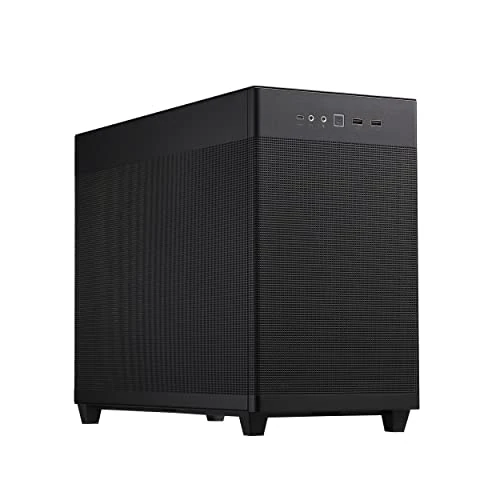ASUS Prime AP201 MicroATX Gehäuse schwarz (33 Liter, unterstützt 280- & 360-mm-Kühler, Grafikkarten bis 338 mm Länge und Standard-ATX-Netzteile)