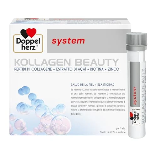 Offerta a tempo: Doppelherz system KOLLAGEN BEAUTY, Collagene da Bere per la Pelle, 30 Fiale - 29% da 49.95 € a 35.49 €