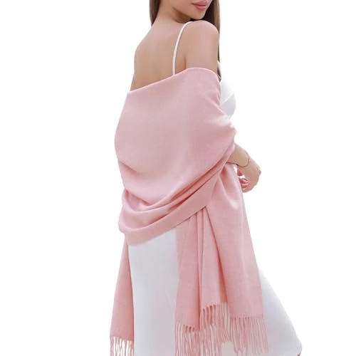 Offerta a tempo: RIIQIICHY Sciarpa Rosa Donna Invernale Pashmina Scialle Caldo Stola Elegante per Abito da Sposa Cerimonia Donna - 31% da 23.99 € a 16.61 €