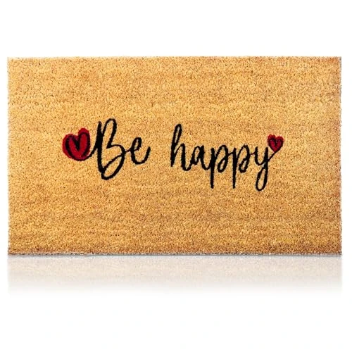Limited-time offer: AMARU DOOR MATS - Be Happy Coconut Entrance Door Mat, 70 x 40 cm from 45.71 £ to 45.71 £ (save 0.00%)