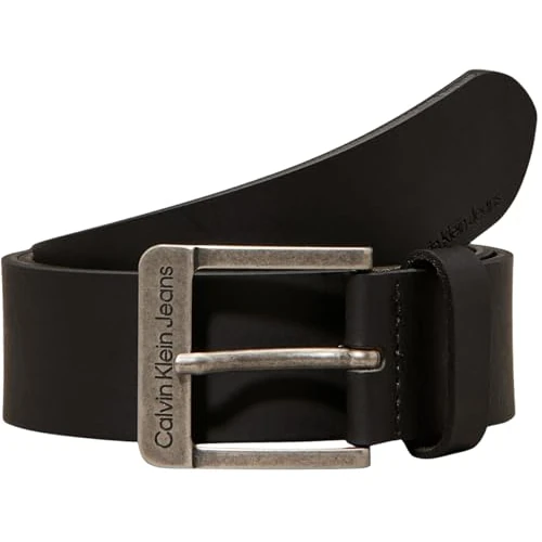Calvin Klein Pasek męski CKJ Belt 4,0 cm Skórzany pasek, Kolor czarny, 85