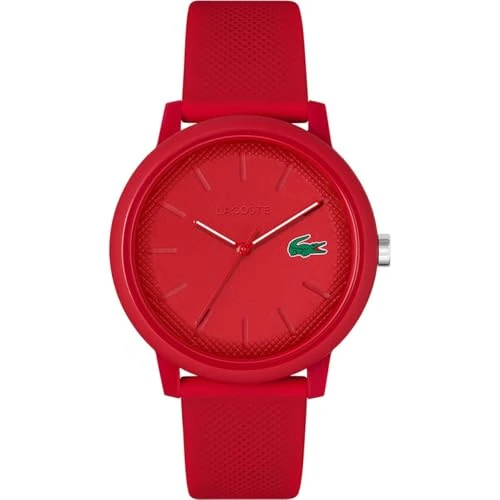 Lacoste Analogue Quartz Watch for Men LACOSTE.12.12 Collection with Red Silicone Bracelet - 2011173