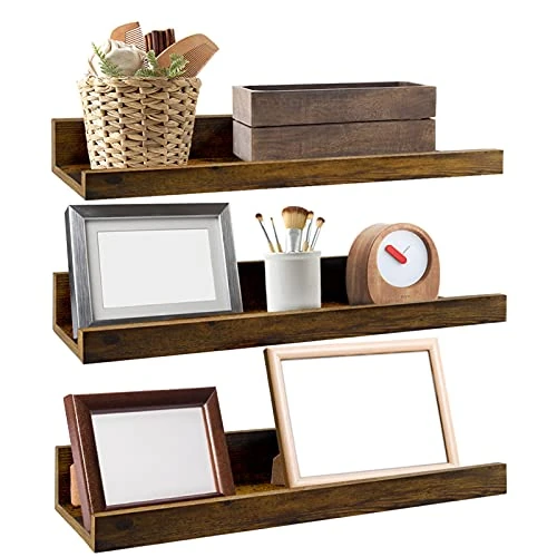 Offre limitée : EXYGLO Étagère Murale Flottante Lot de 3, Étagère Murale Bois Rustique pour Chambre, Bureau, Salon et Cuisine, 40 cm de 27.99 € à 27.99 € (0.00% de remise)