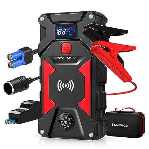 Offre limitée : FNNEMGE Booster Batterie 9000A 26800mAh Jump Starter (jusqu'à Tout Le Essence, Moteur Gazole 10,0L), avec Port de Charge USB, lumière LED, Adaptateur de Sortie EC-5. de 79.99 € à 79.99 € (0.00% de remise)