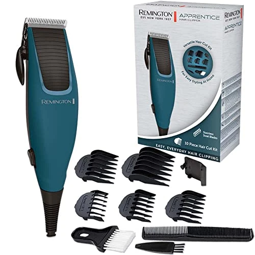 Remington Hair Clipper - Self-Sharpening Stainless Steel Blades: 0.5-18 mm - Adjustment Lever, Mains Operated, Hair Trimmer Set: 5 Accessory Combs, Hairdressing Set, Hair Clipper HC5020