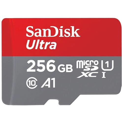 Oferta limitada: SanDisk Ultra Tarjeta Micro SDXC 256 GB + adaptador SD (Compatibles con tabletas y móviles Android, UHS-I, hasta 150 MB/s, Video Full HDD, Clase A1 de rendimiento, Class 10, U1) de 29.99 EUR a 21.29 EUR (ahorro 29%)
