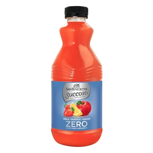 Offerta a tempo: San Benedetto Succoso Zero Mela Fragola Limone 900 ml. Bevanda a base di frutta leggera e dissetante in Acqua Minerale Naturale, zero zuccheri aggiunti e pochissime calorie - 0.00% da 1.70 € a 1.70 €