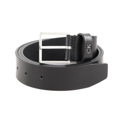 Limited offer: Calvin Klein Men Belt Formal 3.5 cm Leather Black 80 cm, Black (Ck Black), 39.4 inches from 49.90 EUR to 30.30 EUR (save 39%)