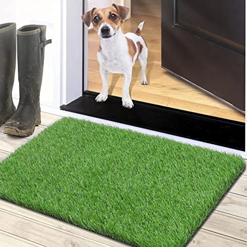 Limited offer: TREETONE Artificial Grass Door Mat, Thick Turf Grass Indoor/Outdoor Rug, Perfect for Entryway, Patio Lawn Synthetic Doormat, Dog Realistic Grass Mats, 20x30 Inches from 16.99 EUR to 15.29 EUR (save 10%)