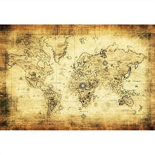 Offre limitee: Aoihrraan 3x2m Vintage Monde Carte Photographie Toile de Fond Boussole Vintage Trésor Chasse Parchemin Carte Fond Garçons Chambre Décor Bienvenue Aventure Attente Anniversaire Fête Photo Props de 23.67 EUR a 23.67 EUR (economie 0%)