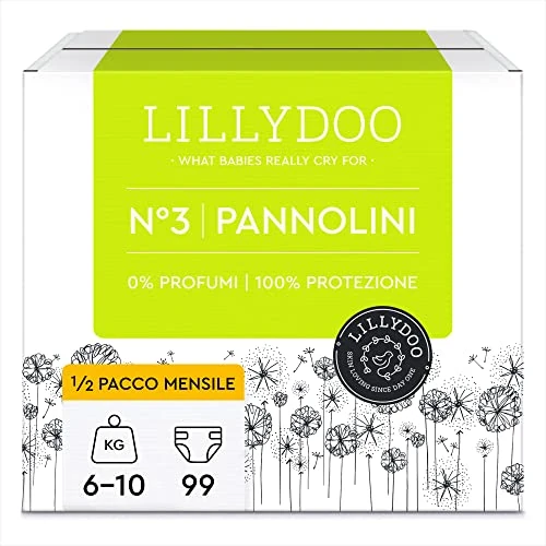 Pannolini ipoallergenici LILLYDOO, taglia 3 (6-10 kg), Confezione da 3 x 33 pannolini (99 pannolini)