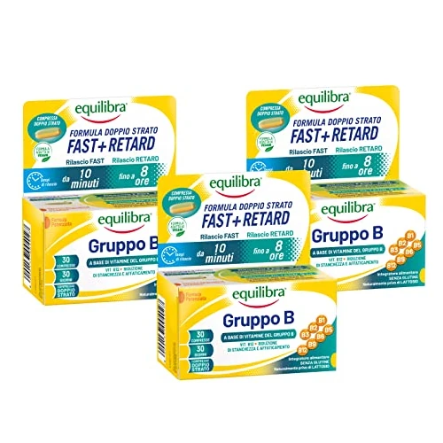 Offerta a tempo: Equilibra - Integratore Vitamina B - 3 Pezzi da 30 Compresse (90 Compresse) — 25% da 23,70 € a 17,70 €