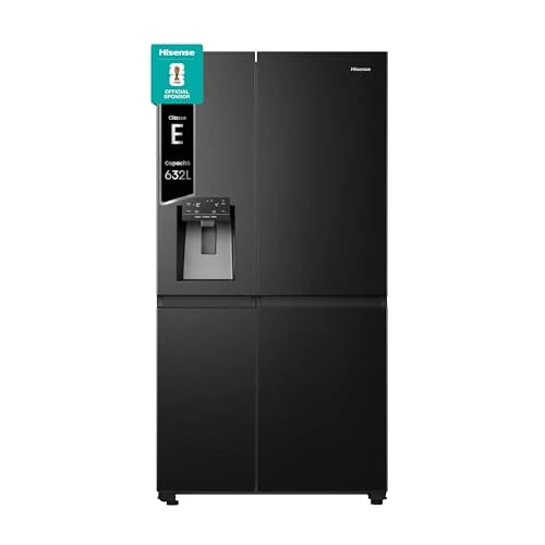 Oferta limitada: Hisense RS818N4TFE Frigorífico Side By Side, 632 L, Clase E, negro inoxidable, pantalla táctil con control de voz de 2020.10 EUR a 2020.10 EUR (ahorro 0%)