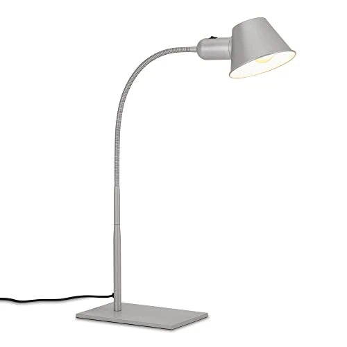 Offerta a tempo: BRILONER Leuchten – Lampada da tavolo flessibile, lampada da tavolo regolabile, lampada da scrivania con interruttore a levetta, 1 attacco E27 max. 10 Watt, cavo incluso, cromato opaco, 65 cm - 46% da 36.95 € a 19.95 €