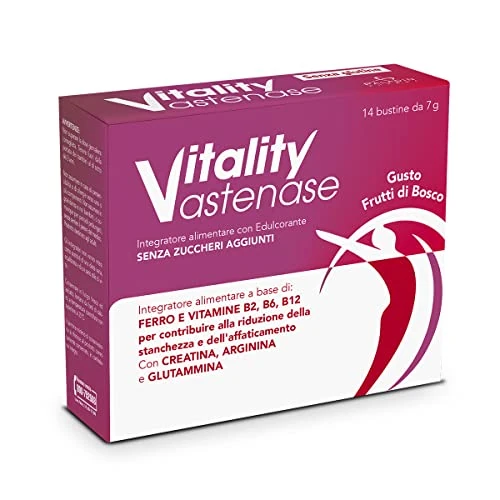 Offerta a tempo: Vitality Astenase, Integratore Alimentare Completo a base di Creatina, Arginina, Glutammina, Sali minerali e Vitamine. Più carica, energia e vitalità. 02145, Confezione 14 bustine - 0.00% da 9.82 € a 9.82 €