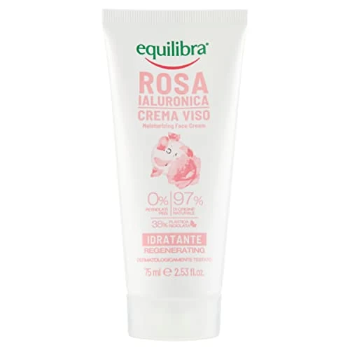 Offerta a tempo: Equilibra Viso, Rosa Ialuronica Crema Viso Idratante a Base di Estratto di Rosa Damascena e Acido Ialuronico, Idratante, Assorbimento Rapido, Non Unge, 75 ml - 28% da 8.99 € a 6.49 €