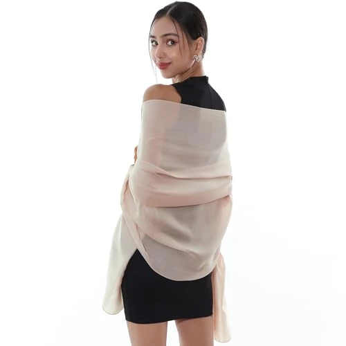 Zeitlich begrenztes Angebot: RIIQIICHY Stola Damen Festlich für Abendkleid Hochzeit Beige Schal Tücher Schultertuch Sommer von 14.99 € auf 14.99 € (0.00% Rabatt)
