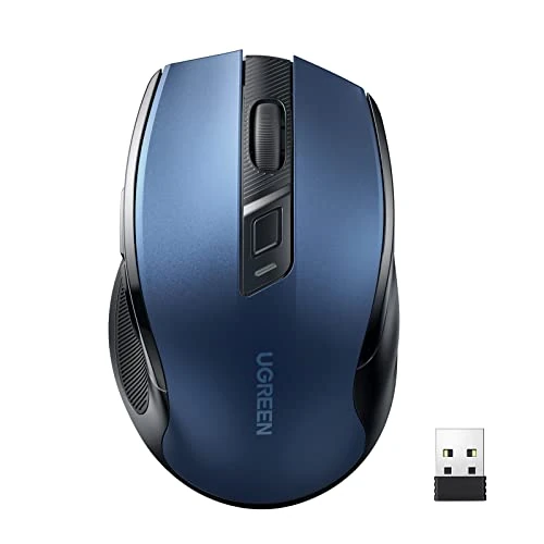 Oferta limitowana: UGREEN Ergonomiczna Mysz Bezprzewodowa z Odbiornikiem USB 2.4 GHz Cicha, Regulowana Mysz USB 4000 DPI, Kompatybilna z Komputerami PC, Tabletami, Laptopami, Windows, MacOS, Linux. (Niebieski) z 84.99 zł na 46.80 zł (oszczędź 44.93%)