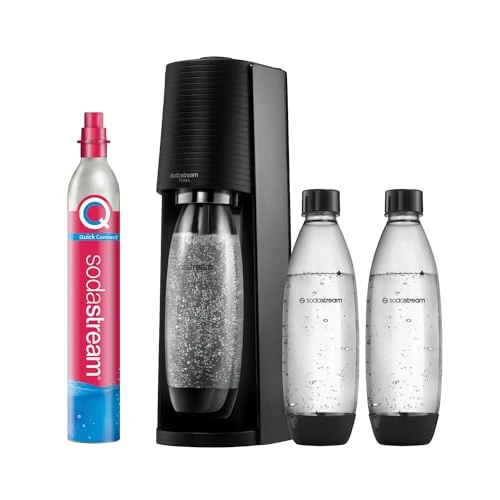 Zeitlich begrenztes Angebot: Sodastream - Terra Wassersprudler, Quick Connect Zylindersystem, mit 60L CO2-Zylinder, 3x BPA-freie 1L Flasche, spülmaschinengeeignet, Nachhaltig & reduziert Einwegplastikmüll, schwarz von 94.49 € auf 79.99 € (15% Rabatt)