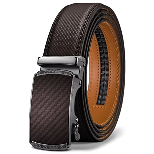 BULLIANT Ceinture Homme, Ceinture Automatique en Cuir pour Hommes Largeur 35mm Cadeau Box,Taille Ajustable (Marron profond,115cm/32-38" taille réglable)