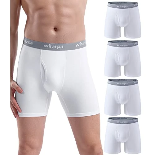 Limited offer: wirarpa Men's Boxer Briefs Cotton Stretch Underwear Open Fly Tagless Underpants Regular Leg 4 PackPack from 23.99 EUR to 23.99 EUR (save 0%)