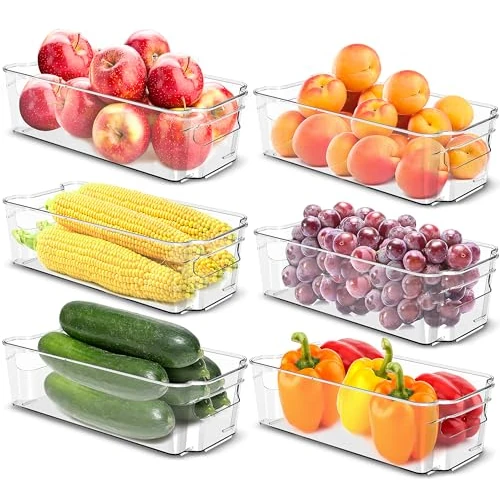 Oferta ograniczona: KICHLY Organizery do lodówek, zestaw 6 pojemników, uchwytowe, wielofunkcyjne pudełka do przechowywania dla kuchni, lodówki, szafek, przekąsek, puszek, spiżarni z 140.99 EUR na 140.99 EUR (znizka 0%)