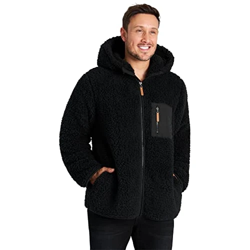 CityComfort Felpa Uomo con Zip, Felpa Invernale in Pile Teddy (Nero, XL)
