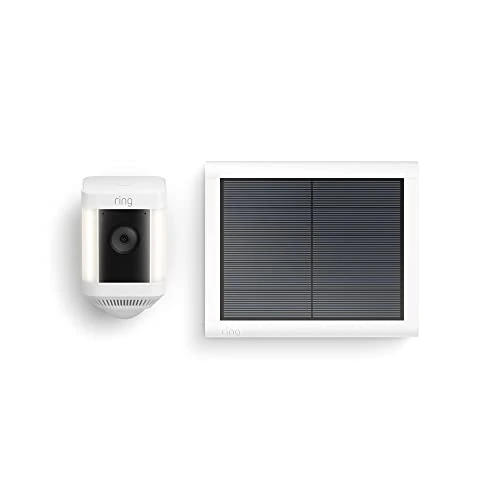 Ring Spotlight Cam Plus Solar von Amazon | 1080p-HD-Video, Gegensprechfunktion, Nachtsicht in Farbe, LED-Spotlights, Sirene, Selbstinstallation