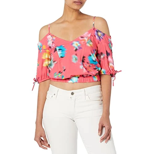 Offerta a tempo: Desigual Women's BLUS_Betty 3012 - Blouse, Taglia S, Colore: Rosso, S — 51% da 79,95 € a 39,00 €