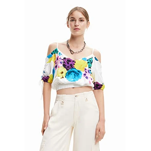 Limited offer: Desigual Women's Woman Woven Blouse Short Sleeve from 82.58 EUR to 82.58 EUR (save 0%)