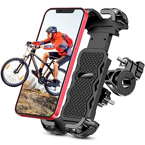 Oferta limitada: CIRYCASE Soporte Movil Bicicleta, Actualización [Protección Completa & Bloqueo Seguridad] Soporte Movil Patinete Electrico Giratorio 360°, Soporte Teléfono Moto/Scooter Ampliamente para 4.7-6.8" Móvil de 17.99 € a 10.44 € (ahorro 42%)