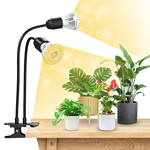 Offerta a tempo: SANSI Doppia Testa Coltiva La Luce 20W Spettro Completo Intensivo 360° Clip a Collo di Cigno Per Pianta Da Interno Coltiva La Serra Da Giardino Con 2 Lampadine E27 Per La Crescita Delle Piante - 0.00% da 39.99 € a 39.99 €