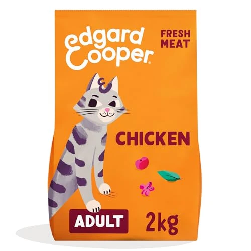 Offerta a tempo: Edgard & Cooper Crocchette Gatti, (Pollo Fresco, 2kg), croccantini gatto sterilizzati o attivo, carne fresca e ingredienti naturali, senza cereali, senza zuccheri aggiunti - 22% da 25.49 € a 19.93 €