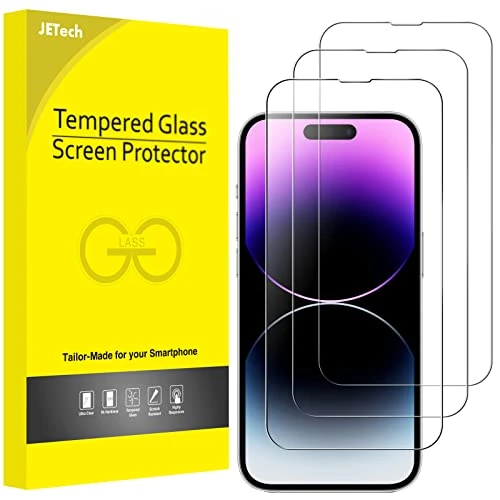 Oferta limitada: JETech Protector de Pantalla Cobertura Completo para iPhone 14 Pro 6,1 Pulgadas, Cristal Vidrio Templado 9H Amigable para Funda, HD Transparente, 3 Unidades de 7.99 € a 7.99 € (ahorro 0.00%)